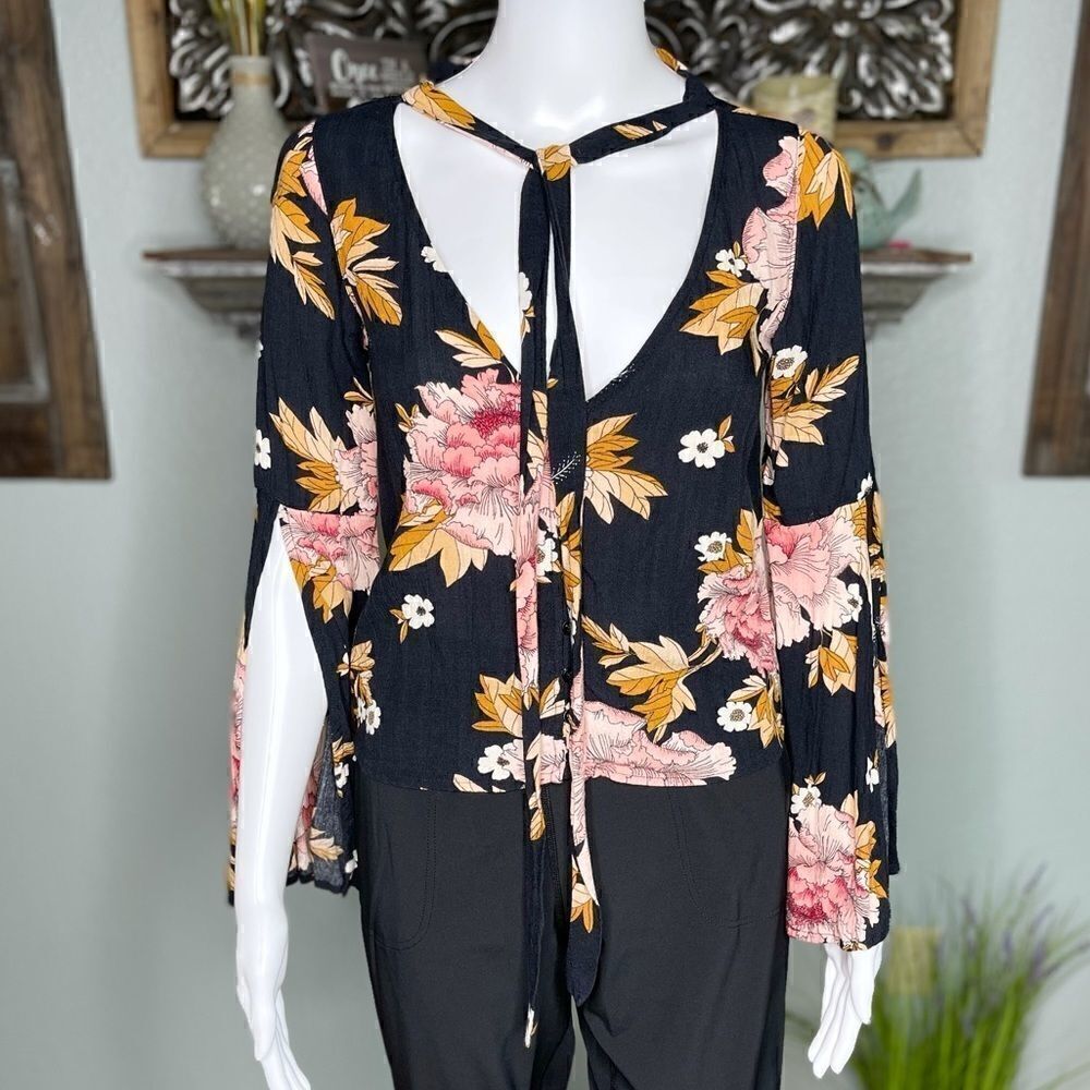 Billabong Lust Linger Long Sleeve Blouse Size Sm